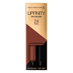 New Max Factor Lipfinity Lip Colour 200 Caffeinated 2-Step Longlasting Lipstick