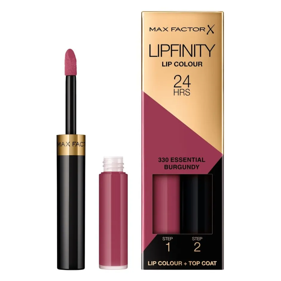 Outlet Max Factor Lipfinity Lip Colour 330 Essential Burgundy 2-Step Longlasting Lipstick