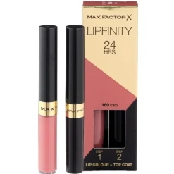 New Max Factor Lipfinity Lip Colour 160 Iced 2-Step Longlasting Lipstick