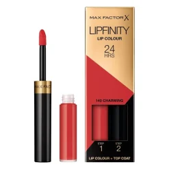 New Max Factor Lipfinity Lip Colour 140 Charming 2-Step Longlasting Lipstick