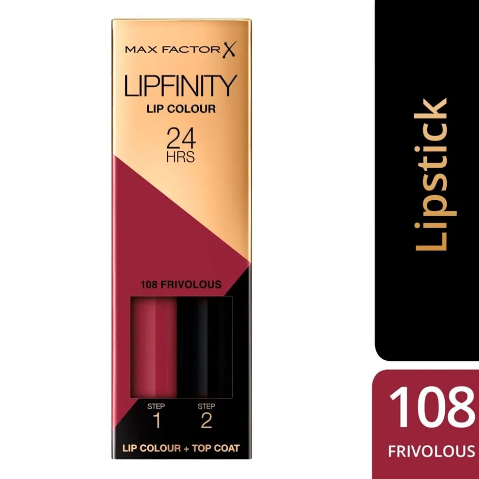 Sale Max Factor Lipfinity Lip Colour 108 Frivolous 2-Step Longlasting Lipstick