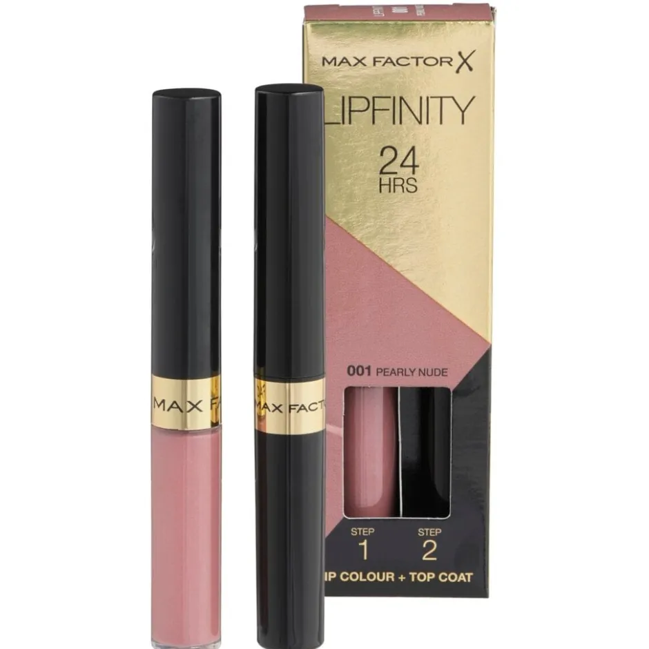 Online Max Factor Lipfinity 2-Step 001 Pearly Nude Long Lasting Lipstick