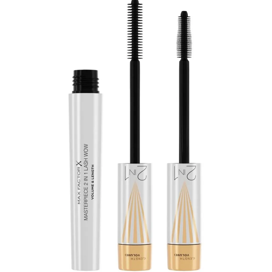 New Max Factor Masterpiece 2-In-1 Lash Wow 001 Black Mascara