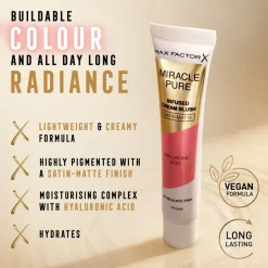 New Max Factor Miracle Pure 05 Delicate Pink Infused Cream Blush