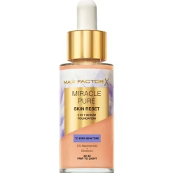 New Max Factor Miracle Pure Skin Reset 30-40 Fair to Light Serum Foundation