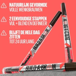 New Maybelline New York Build-A-Brow 257 Medium Brown Wenkbrauwpotlood en -Gel