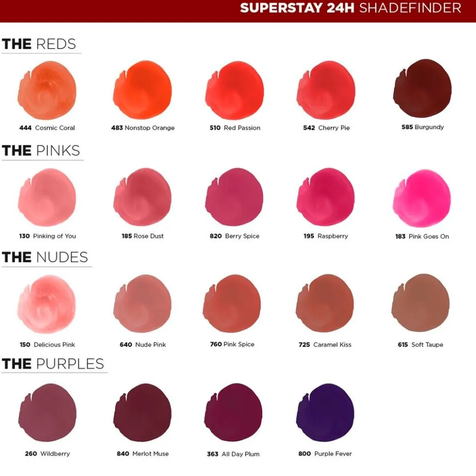 Outlet Maybelline New York Superstay 24h 444 Cosmic Coral Lipstick