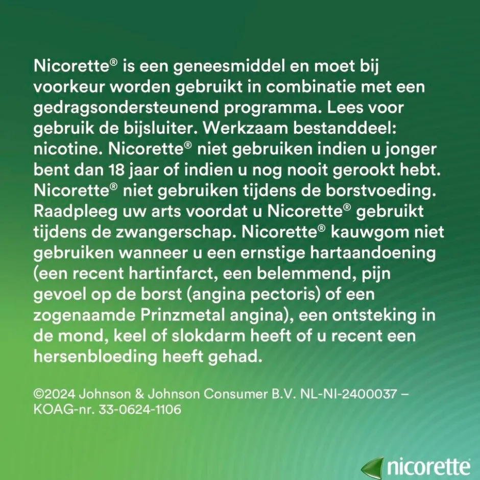 Sale Nicorette Menthol Mint 4mg Suikervrije Kauwgom