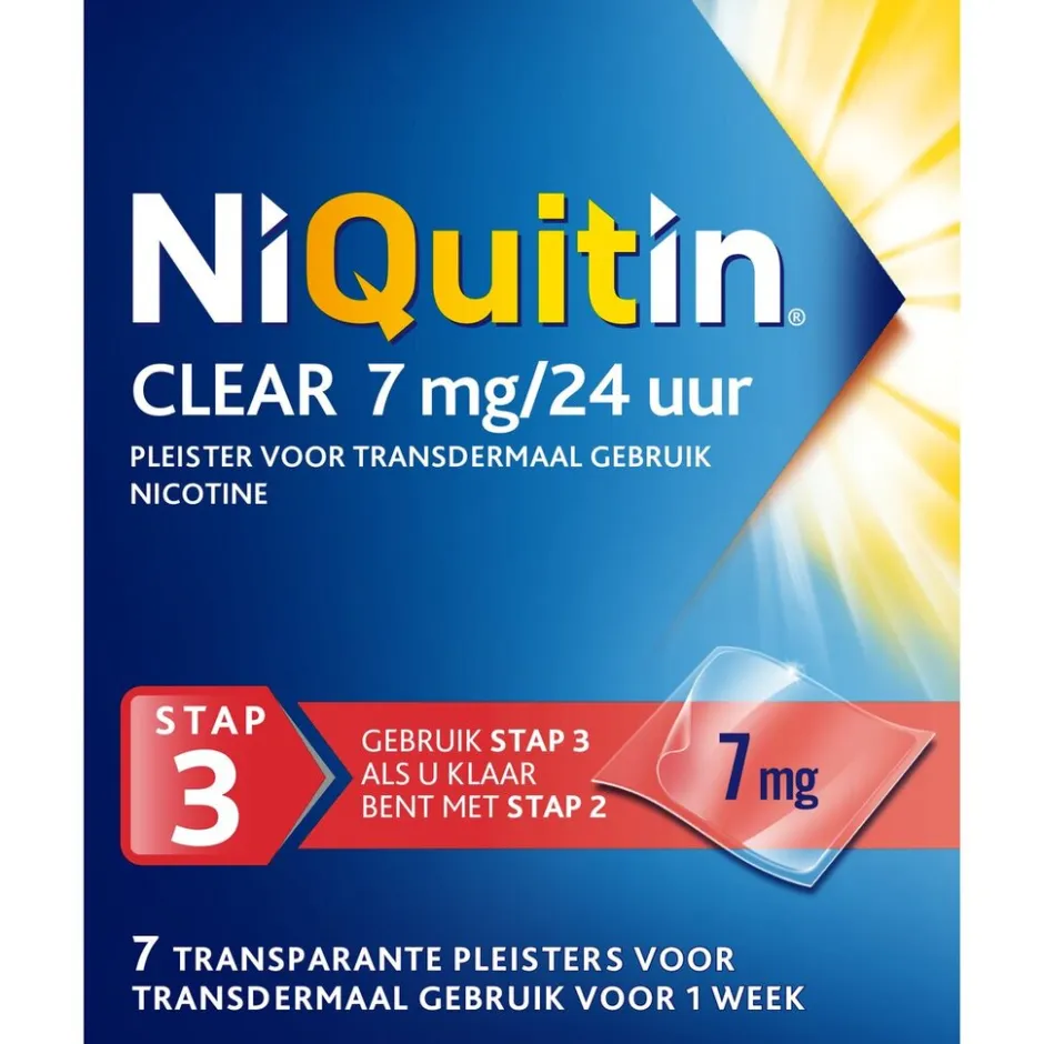 Niquitin Clear Pleister Stap 3 - 7 mg - Nicotinepleister