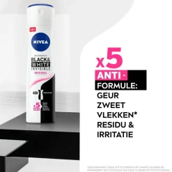 New Nivea Black & White Invisible Original Antitranspirant Spray