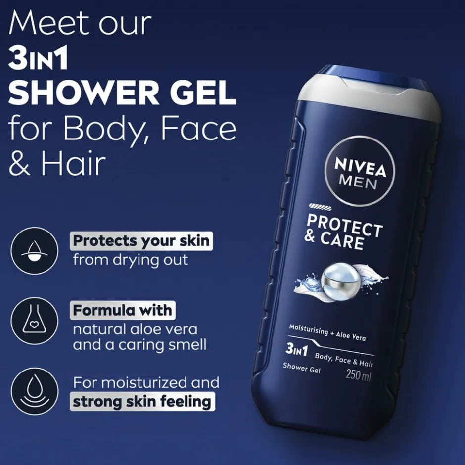 Hot Nivea Men Protect & Care 3-in-1 Douchegel