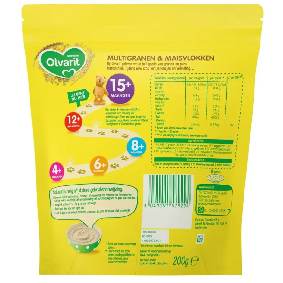 Sale Olvarit 15+M Multigranen & Maïsvlokken Ontbijtpap