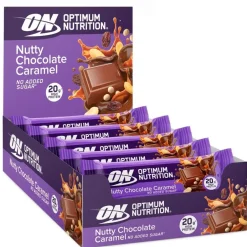 Hot Optimum Nutrition Nutty Chocolate Caramel Protein Bar