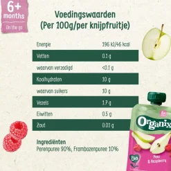 Online Organix Bio Peer & Framboos 6+M Knijpfruit