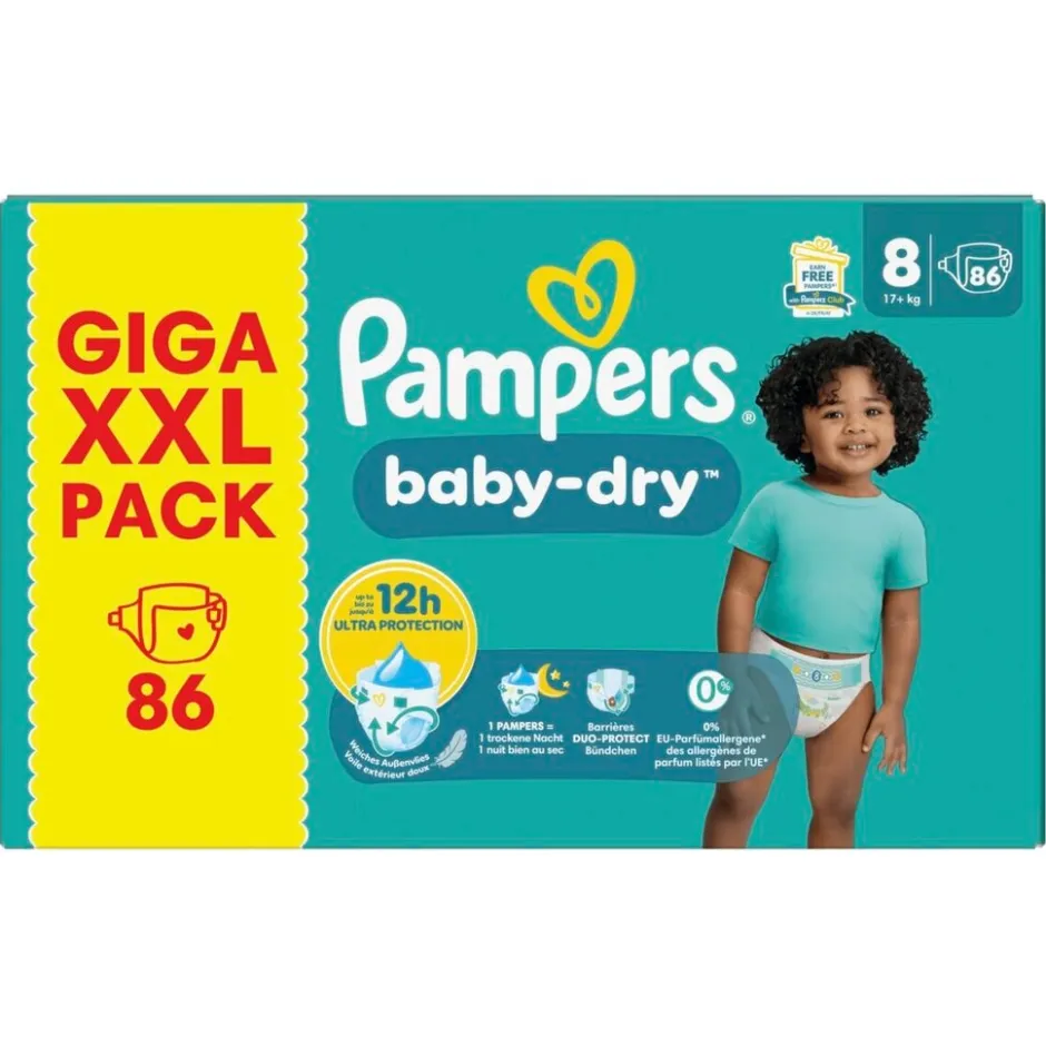 Discount Pampers Baby-Dry Maat 8 Luiers