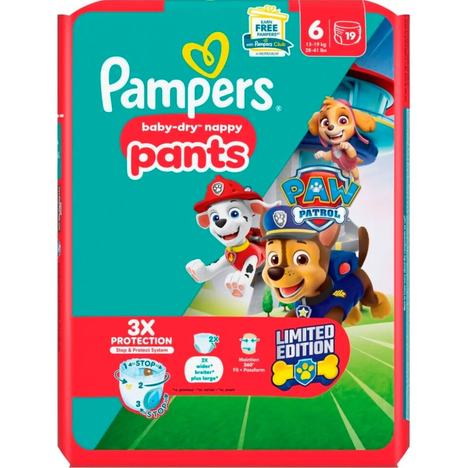 Hot Pampers Baby-Dry Paw Patrol Pants Maat 6 Luierbroekjes
