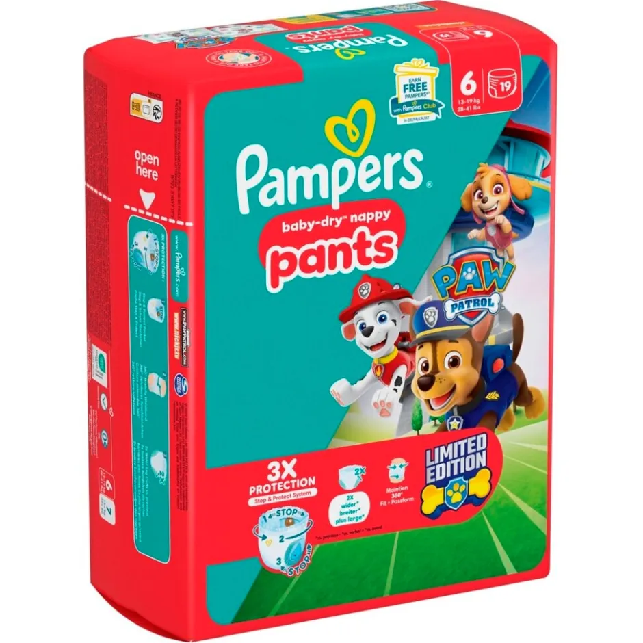 Hot Pampers Baby-Dry Paw Patrol Pants Maat 6 Luierbroekjes