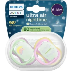 Hot Philips Avent Soother Ultra Air 6-18M SCF376/29 Nighttime Fopspeen