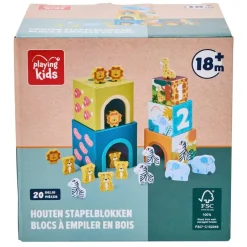 Best Playing Kids Safari Houten Stapelblokken