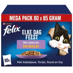 Outlet Felix Purina Elke Dag Feest Mix Selectie in Gelei Kattenvoer