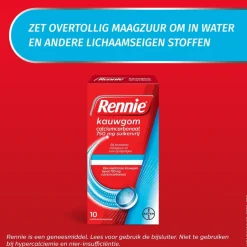 Hot Rennie Calciumcarbonaat 750mg Suikervrije Kauwgom