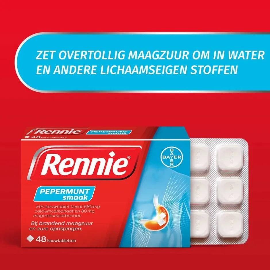 Clearance Rennie Pepermunt Kauwtabletten