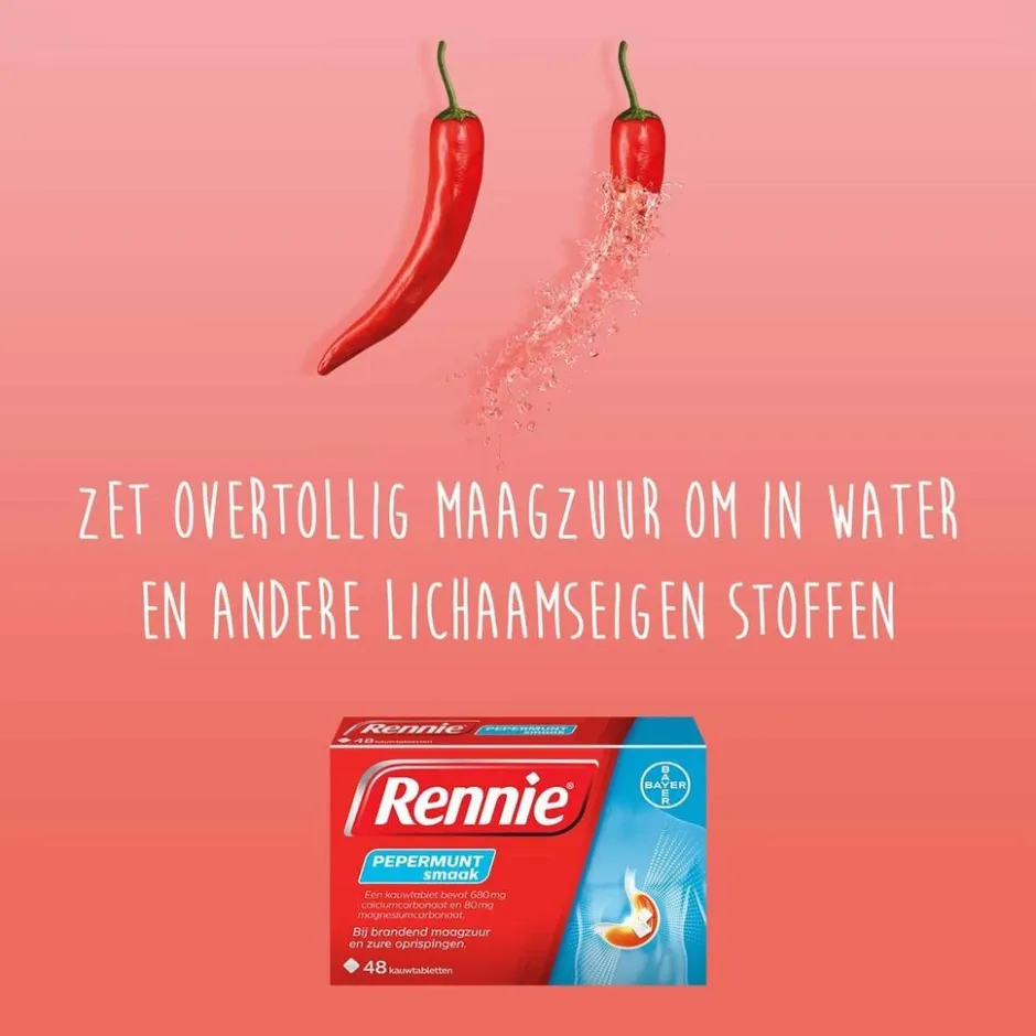 Clearance Rennie Pepermunt Kauwtabletten