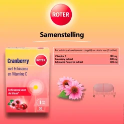 New Roter Cranberry Vitamine C en Echinacea Tabletten