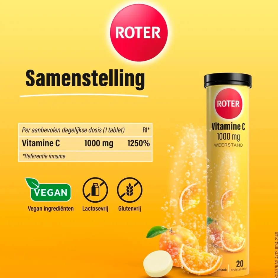 Clearance Roter Vitamine C 1000 mg Abrikoos-Sinaasappel Bruistabletten