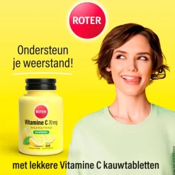 Hot Roter Vitamine C 70 mg Suikervrije Kauwtabletten