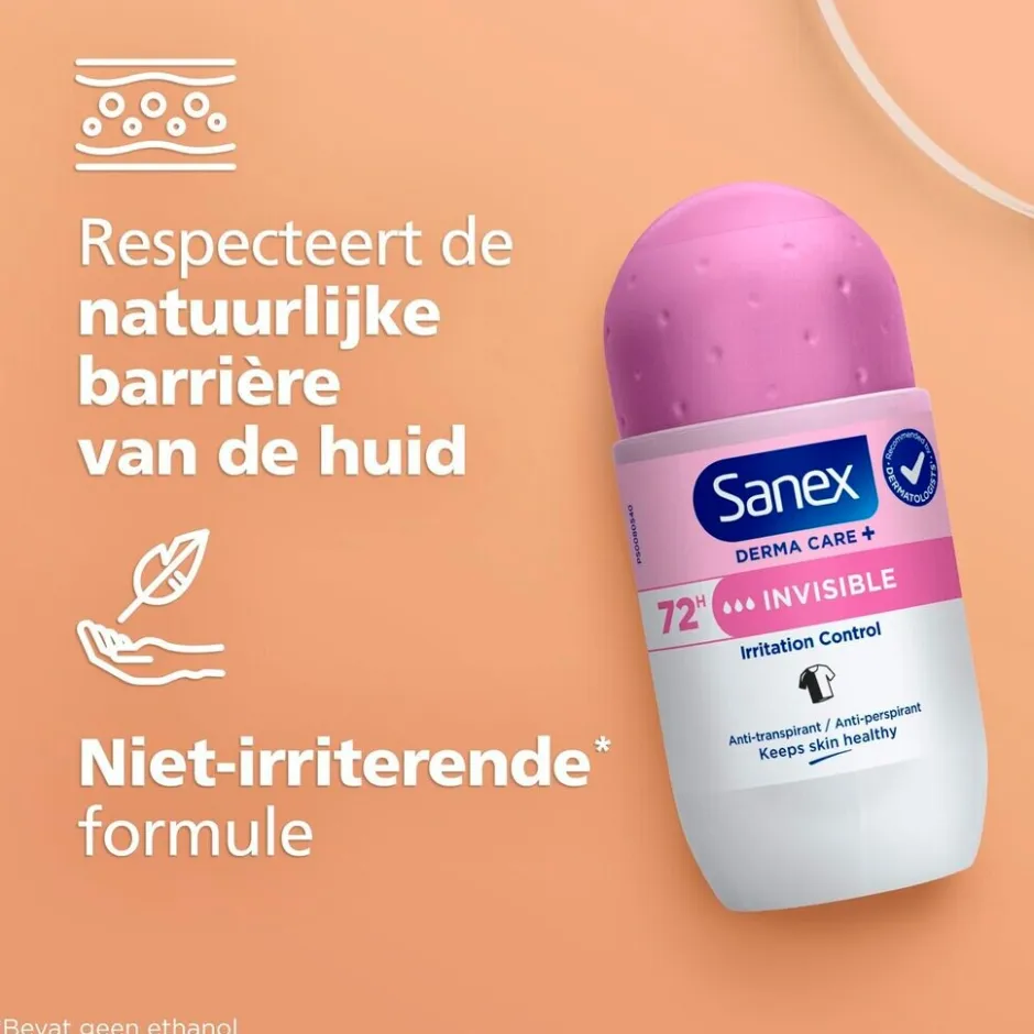 Sanex Derma Care+ Invisible 72h Antitranspirant Deodorant Roller