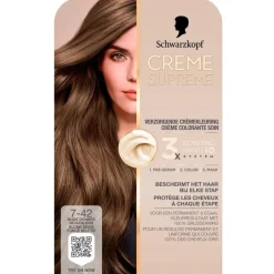 Outlet Schwarzkopf creme supreme 7-42 Nude Donker Beigeblond Verzorgende Crèmekleuring