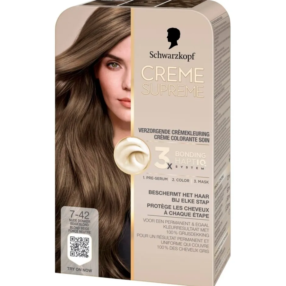 Outlet Schwarzkopf creme supreme 7-42 Nude Donker Beigeblond Verzorgende Crèmekleuring