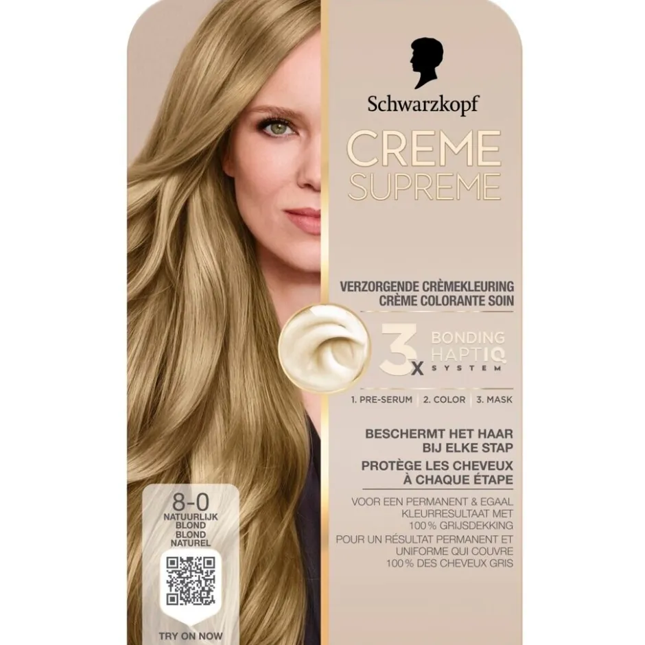 New Schwarzkopf creme supreme 8-0 Natuurlijk Blond Verzorgende Crèmekleuring