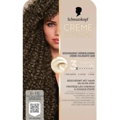 Outlet Schwarzkopf creme supreme 6-16 Cool Licht Asbruin Verzorgende Crèmekleuring