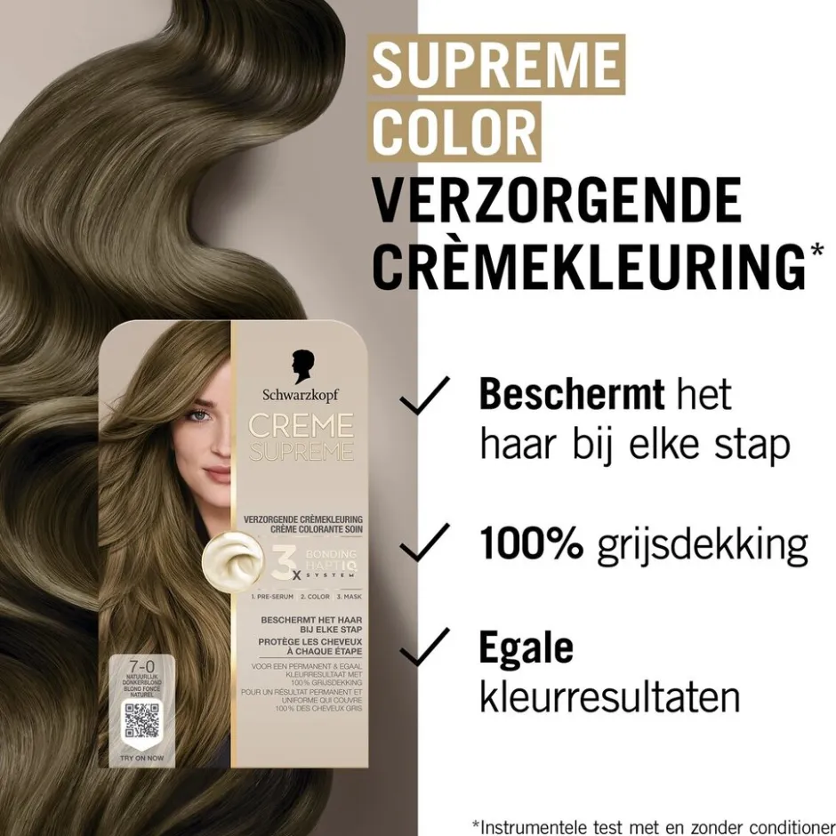 New Schwarzkopf creme supreme 7-0 Natuurlijk Donkerblond Verzorgende Crèmekleuring