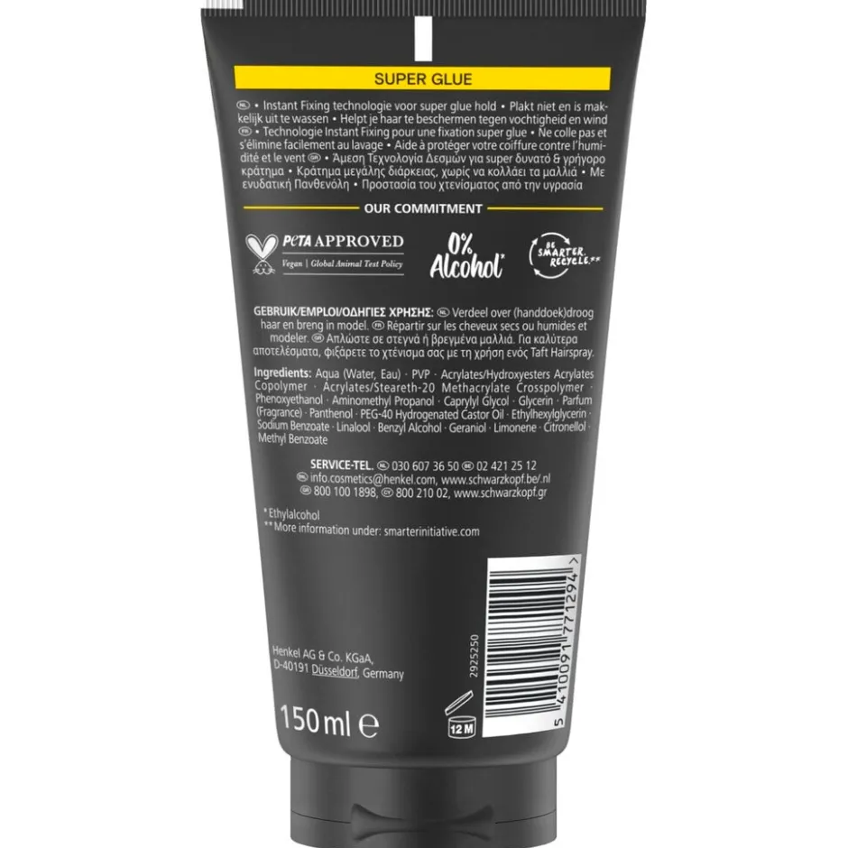 Best Taft Schwarzkopf Super Glue Level 14 Haargel Tube