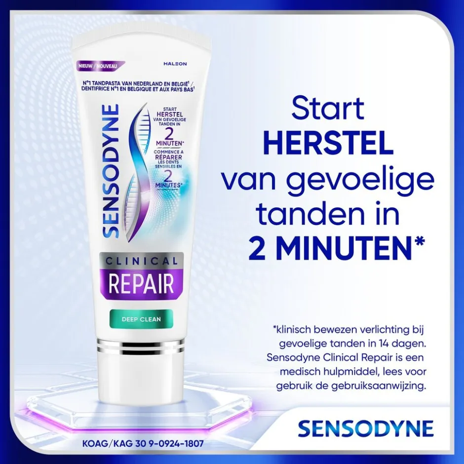New Sensodyne Clinical Repair Deep Clean Tandpasta