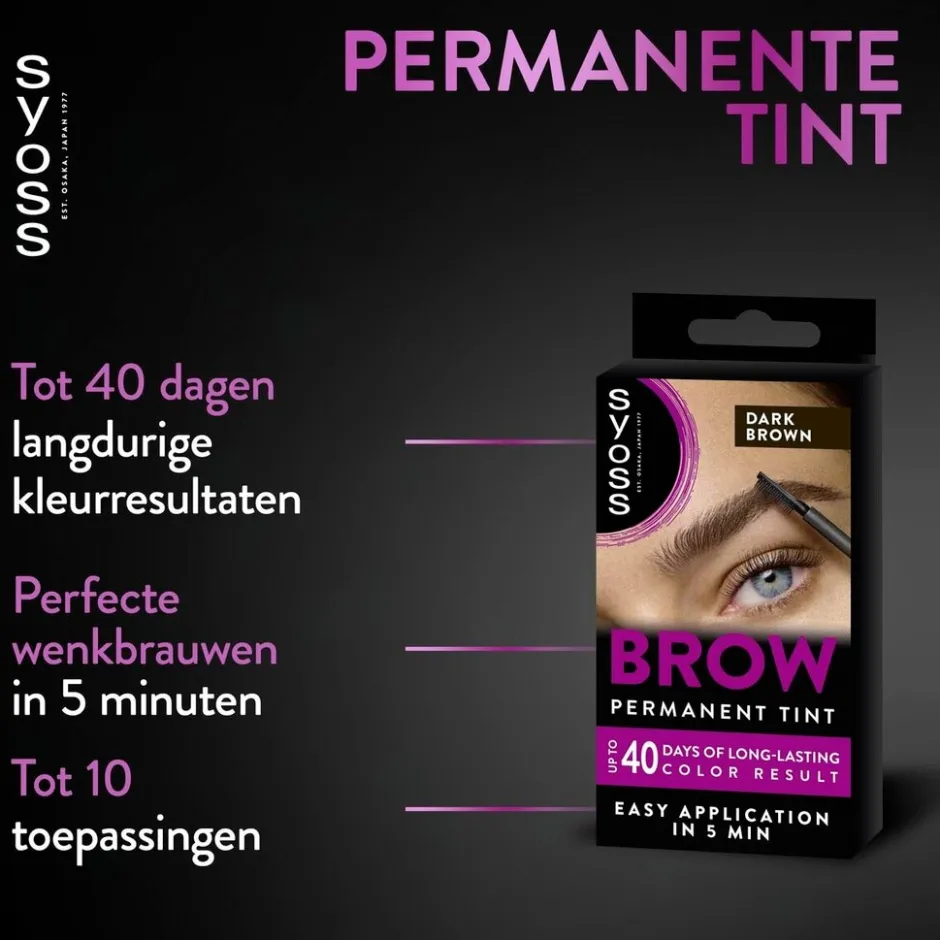 Clearance Syoss Brow Tint Donkerbruin Permanente Wenkbrauwverf