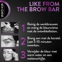 Clearance Syoss Brow Tint Donkerbruin Permanente Wenkbrauwverf