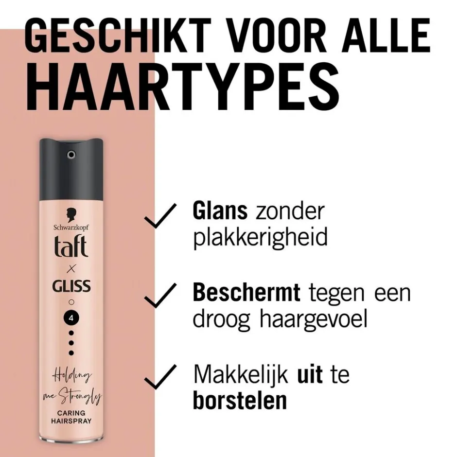 Clearance Taft x Gliss Holding Me Strongly Hold 4 Caring Hairspray