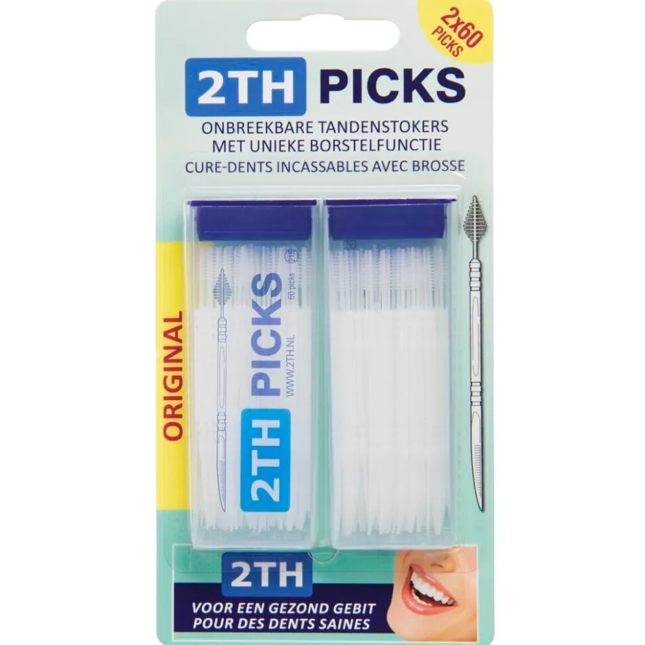 Hot 2TH Picks Onbreekbare Tandenstokers met Unieke Borstelfunctie