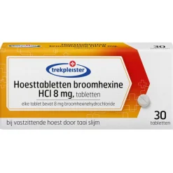 Trekpleister Broomhexine HCI 8 mg Hoesttabletten