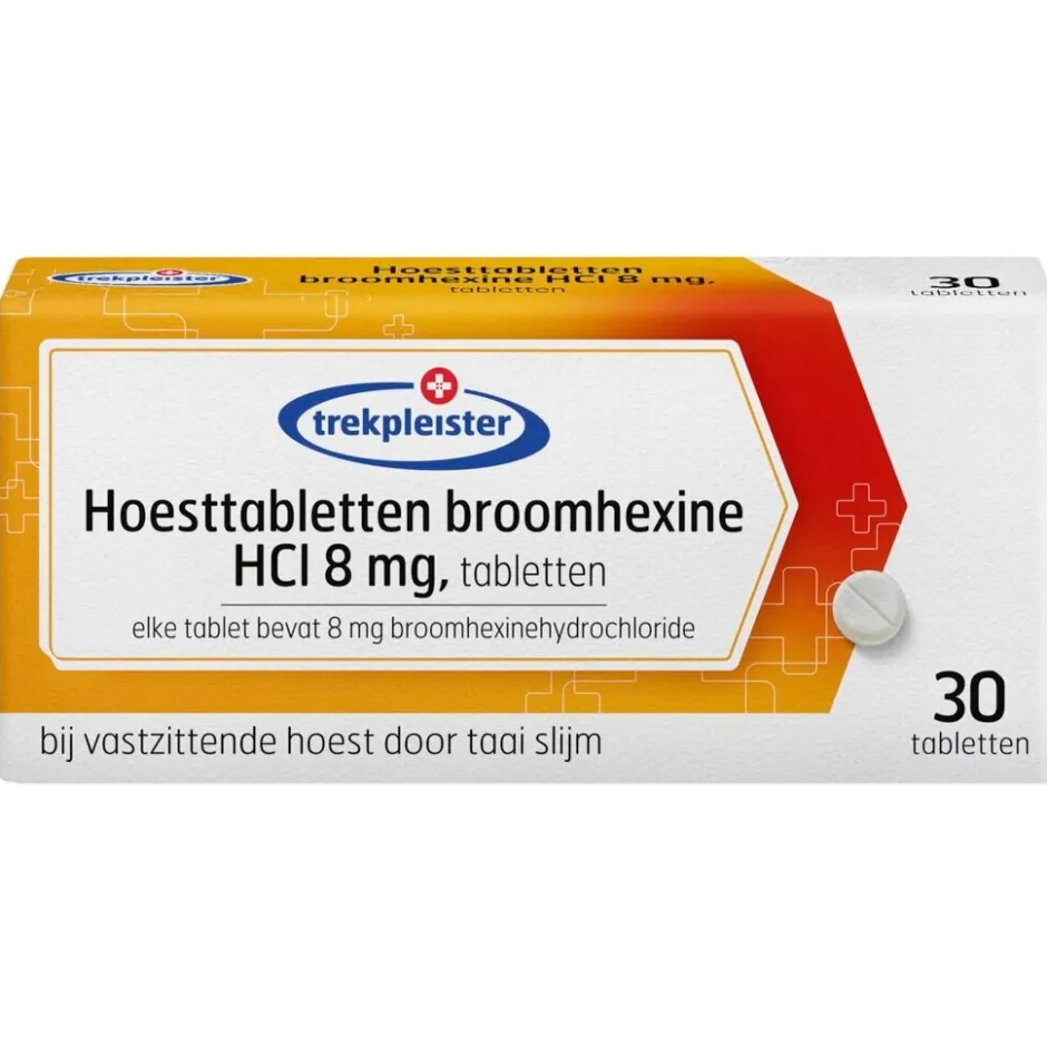 Trekpleister Broomhexine HCI 8 mg Hoesttabletten