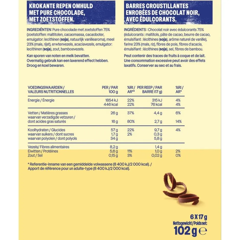 New WeCare Crunchy Dark Choco Bars