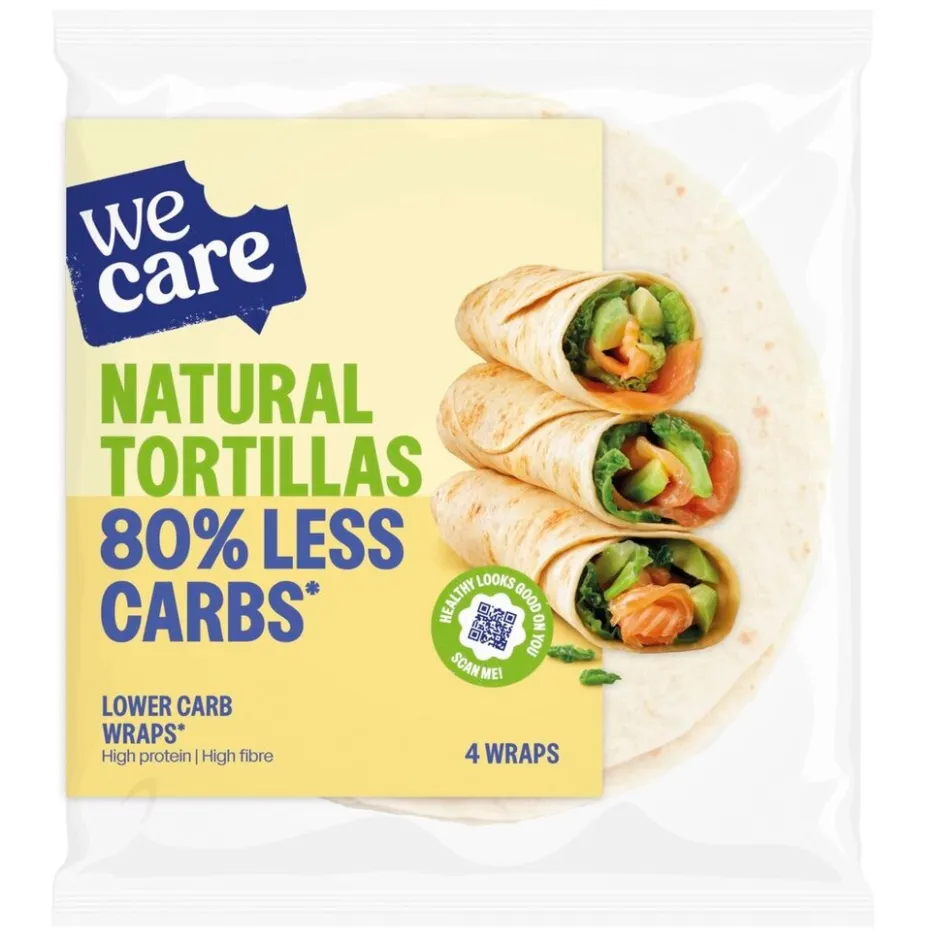 New WeCare Natural Tortillas Lower Carb Wraps