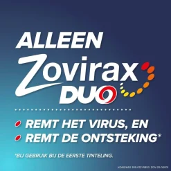 Hot Zovirax Duo Aciclovir 50mg/g en Hydrocortison 10mg/g Koortslipcrème